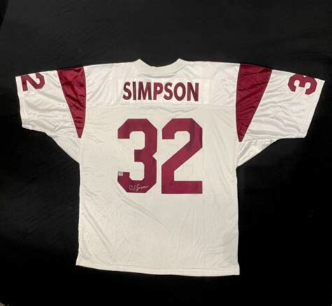 O J Simpson Signed Usc Trojans White Football Jersey Autographed Psa