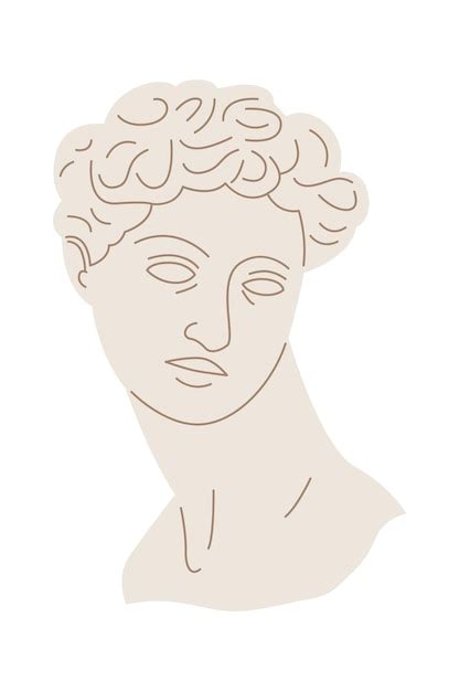 Premium Vector Antique Bust Sculpture Vintage Architecture Vector Illustration