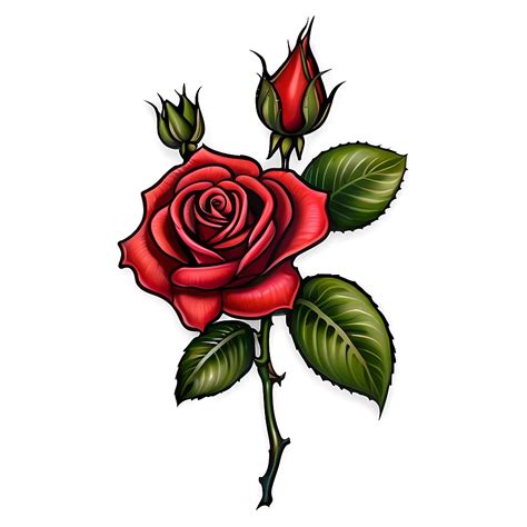 Download Realistic Rose Tattoo Illustration Png Knw65