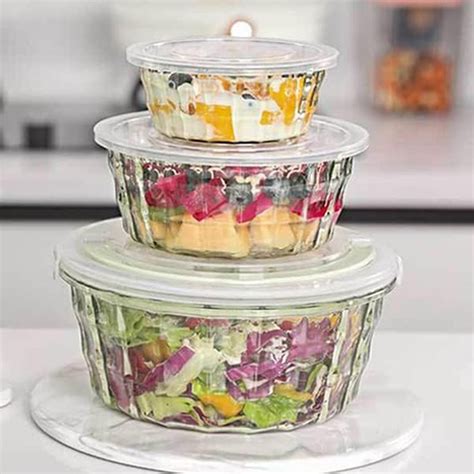 3 Fruit Box Fruit Containers With Tureen Bowl Clear Container Container