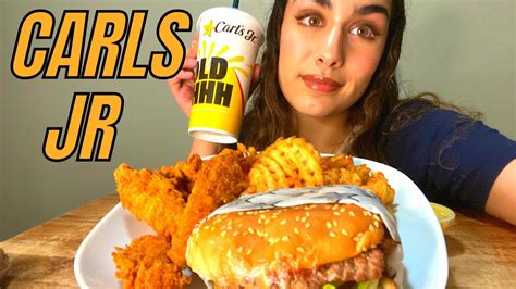 Carls Jr Burger Mukbang Youtube