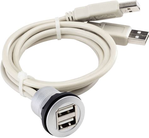 Gniazdo USB do zabudowy 2 0 typ A podwójne Schlegel RRJ 2USB Złącze