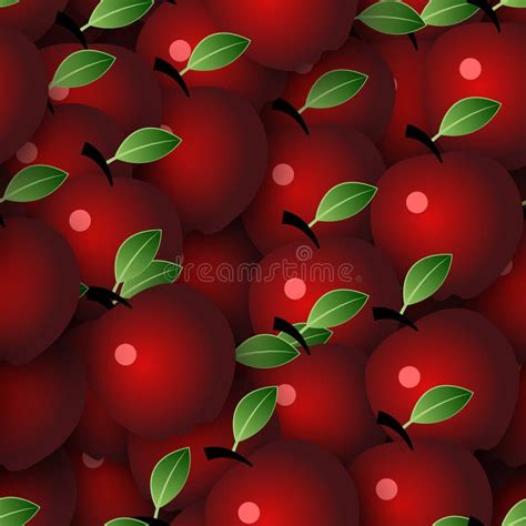 Vector Seamless Background With Apples Stock Vector Illustration Of