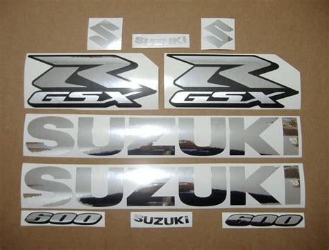 Suzuki GSX-R 600 K5-K6-K7 chrome silver logo decal/sticker set - Moto ...