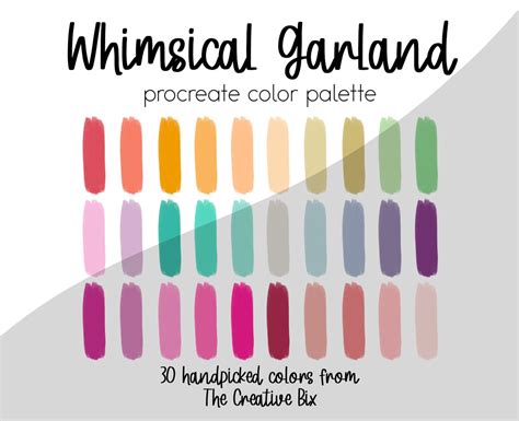 Whimsical Garland Procreate Palette 30 Colors Color Palette Etsy