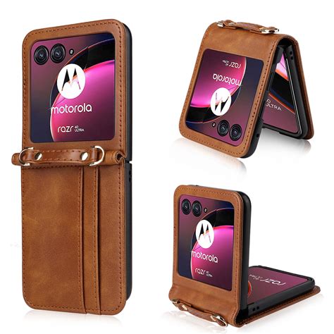 ELEHOLD Motorola Razr 40 Ultra Wallet Crossbody Case Premium PU