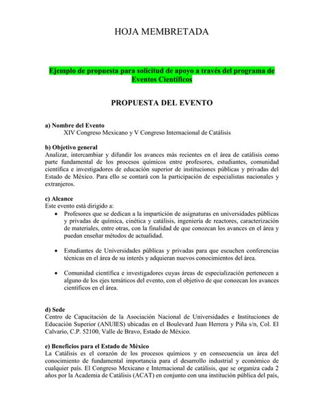 Propuesta De Proyecto Ejemplo