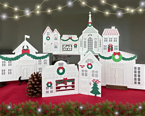 D Christmas Village Svg Set Of Paper House Templates For Cricut