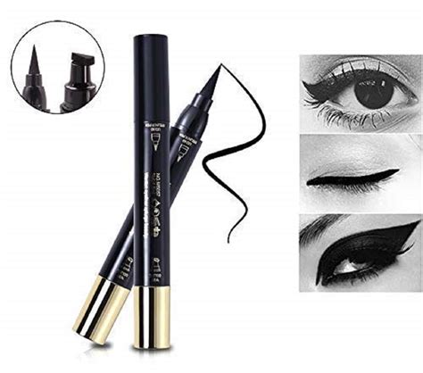 Winged Eyeliner Stamp Waterproof Makeup 2 Headed Black Liquid Eyeliner Pencil Eyeliner