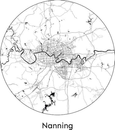 Premium Vector City Map Asia China Nanning Vector Illustration