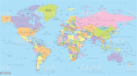 World Map Political Vector Stock Illustration Download Image Now