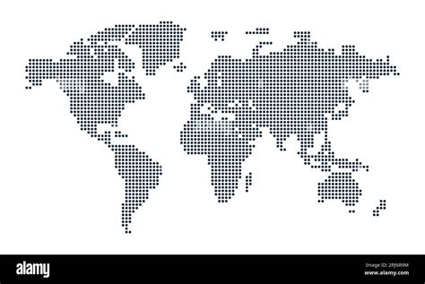 Dotted Earth Map World Map Formed By Dots Global Map With Continents