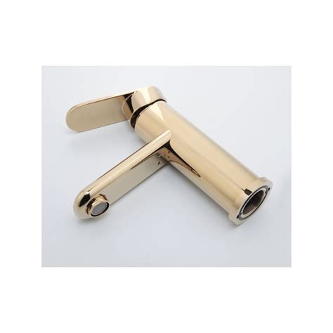 The Latest Simple Design Golden Finished Brass Cold And Hot Sink Faucet With Single Lever