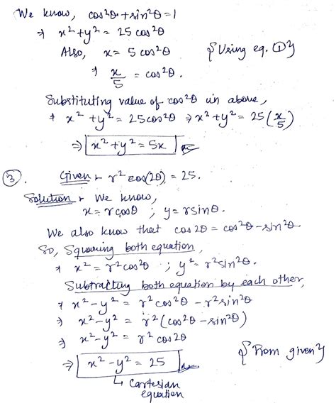 [solved] 1 Find A Cartesian Equation For The Curve R 2 13 2 Find A Course Hero