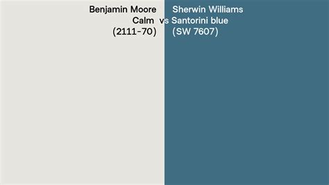 Benjamin Moore Calm 2111 70 Vs Sherwin Williams Santorini Blue SW