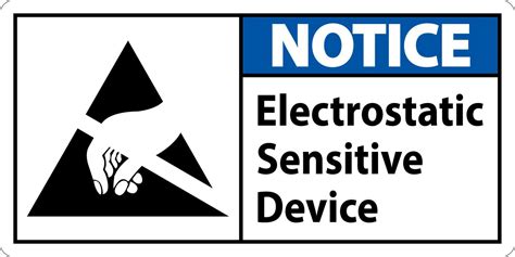 Notice Electrostatic Sensitive Device Sign On White Background