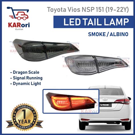 TOYOTA VIOS NSP151 2019 2022Y LED TAIL LAMP 2 PCS RUNNING LED