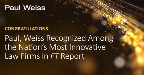 Paul Weiss Recognized Among The Nations Most Innovative Law Firms