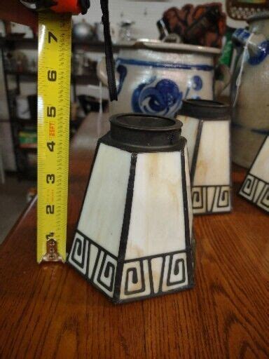 Vintage Tiffany Style Stained Slag Glass Shades Nice Ceiling Fan