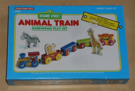 Sesame Street Animal Train Hardwood Play Set Elmo Tootsietoy 4526 With ...