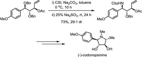 Total Synthesis Of Codonopsinine Via Regioselective And