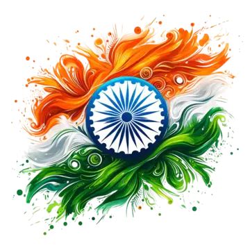 Watercolor Indian Flag Color And Ashok Chakra India Flag Watercolor