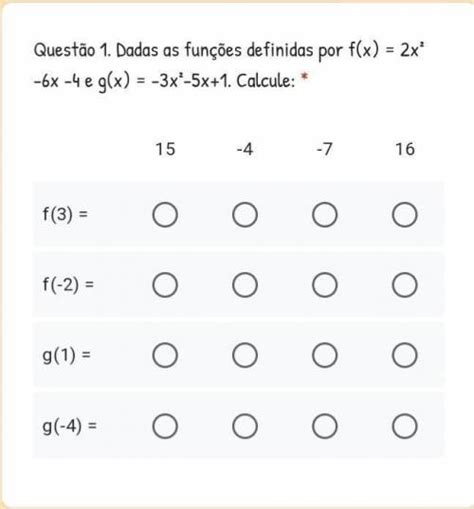 Dadas As Funções Definidas Por F X 2x² 6x 4 E G X 3