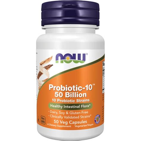 Now Foods Probiotic 10 50 Billion 50 Billion Cfu 50 Veg Caps Swanson