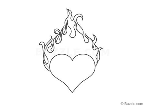 Heart With Flames Easy Instructions To Draw A Heart Clip Art Clipartix