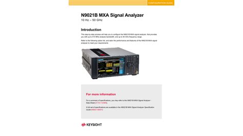 N B Mxa Signal Analyzer Hz To Ghz Keysight