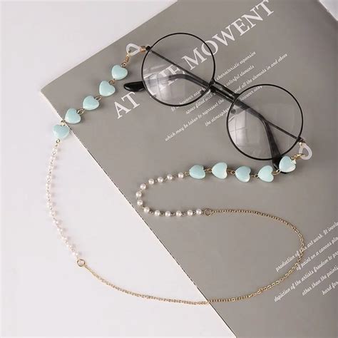 Brillenkoord Parel Hartje Creme Zonnebril Ketting Cm Fashion