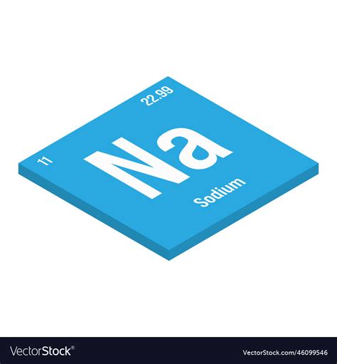 Sodium na periodic table element Royalty Free Vector Image