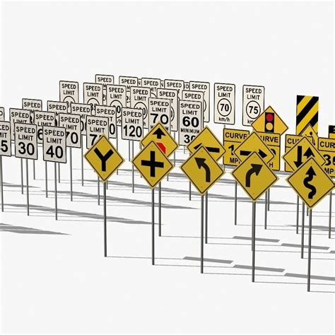 3d Model Traffic Signs Vr Ar Low Poly Cgtrader