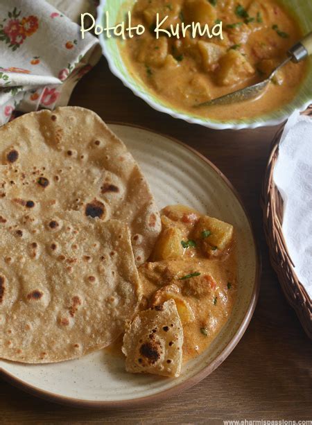 Potato Kurma Recipe Sidedish For Poori Roti Sharmis Passions