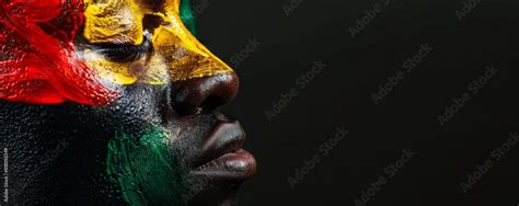 closeup of side profile black american african people with body face ...