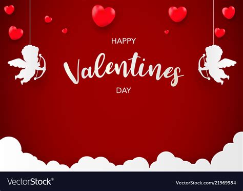 Valentines Day Banner Template Pink Heart Vector Image