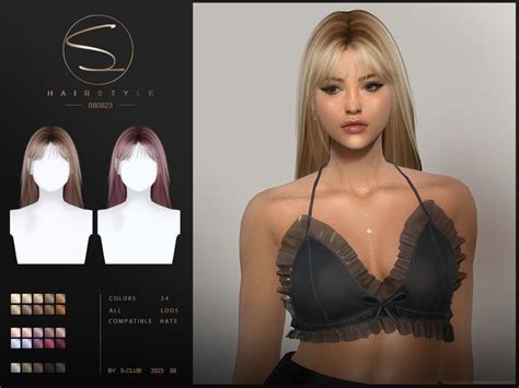 The Sims Resource Long Straight Hairstyle Suzane Straight