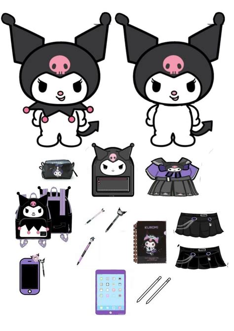 Kuromi Paper Doll Hello Kitty Kağıt Oyuncak Bebek Boyama Kitapları