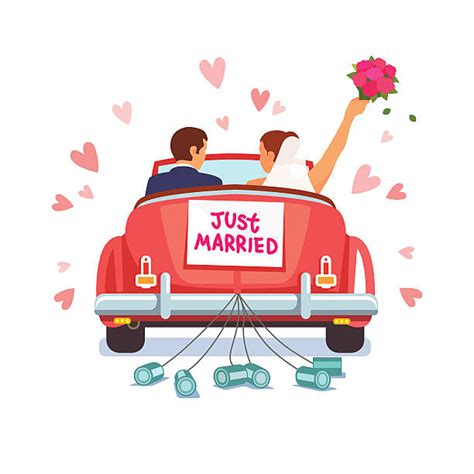 Just Married Car Vektorgrafiken Und Illustrationen Istock