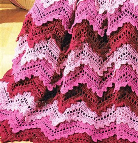 Vintage Crochet Pattern Ripple Afghan Pattern Pdf Instant Etsy Ripple Afghan Pattern