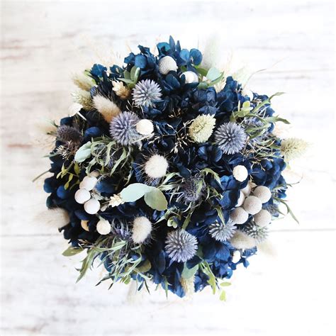 Fleurs S Ch Es Bouquet Bleu Marine En Bouquet Mari E Fleurs