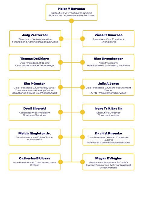 Organization Chart Office Of The Executive Vice President Treasurer