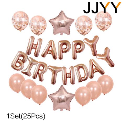 JJYP 1 Set (25Pcs) Birthday Party Happy Birthday Balloons Event Party ...