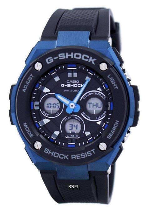 Casio G Shock Tough Solar Shock Resistant Alarm GST S300G 1A2 Men S Watch