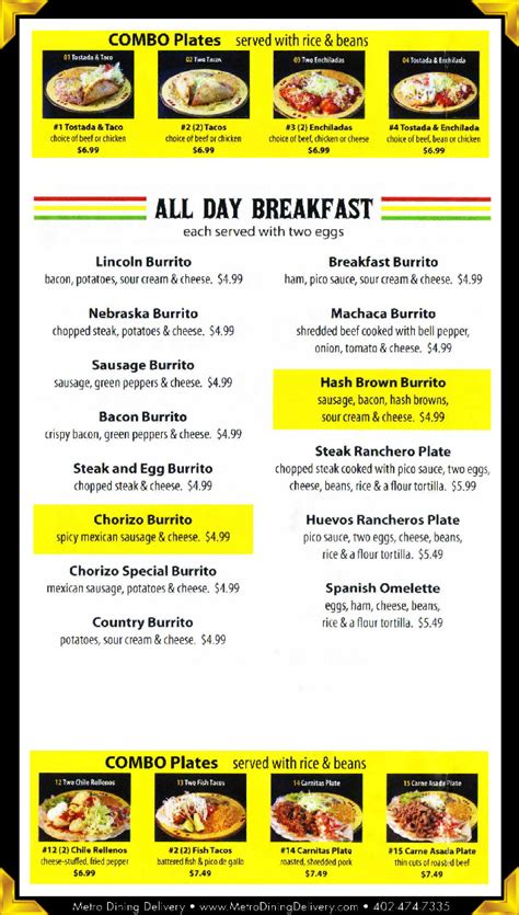 D'Leon's Mexican Restaurant Menu - 402-475-8666 - Lincoln NE - Provided ...