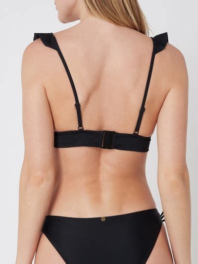 Shiwi Bikini Oberteil mit Rüschen wattiert black online kaufen