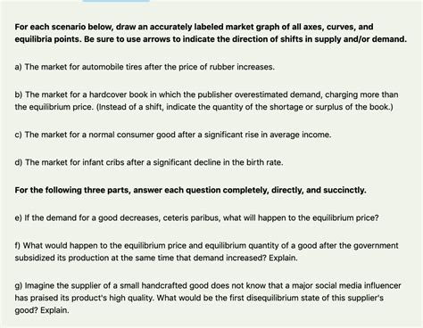 Solved For Each Scenario Below Draw An Accurately Labeled Chegg