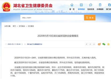 湖北10日新增新冠肺炎确诊病例5例 新增无症状感染者11例荔枝网新闻