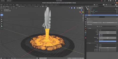 Animate A Rocket Launch Smoke Fire Simulation In Blender Blender