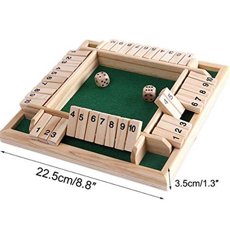 Kitchnexus Deluxe Spieler Shut The Box Holz Tisch Spiel Klassisch